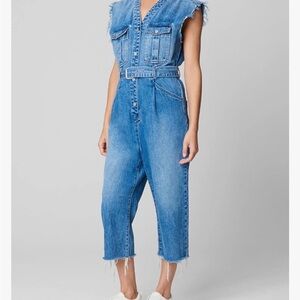 Blank NYC sleeveless denim jumpsuit